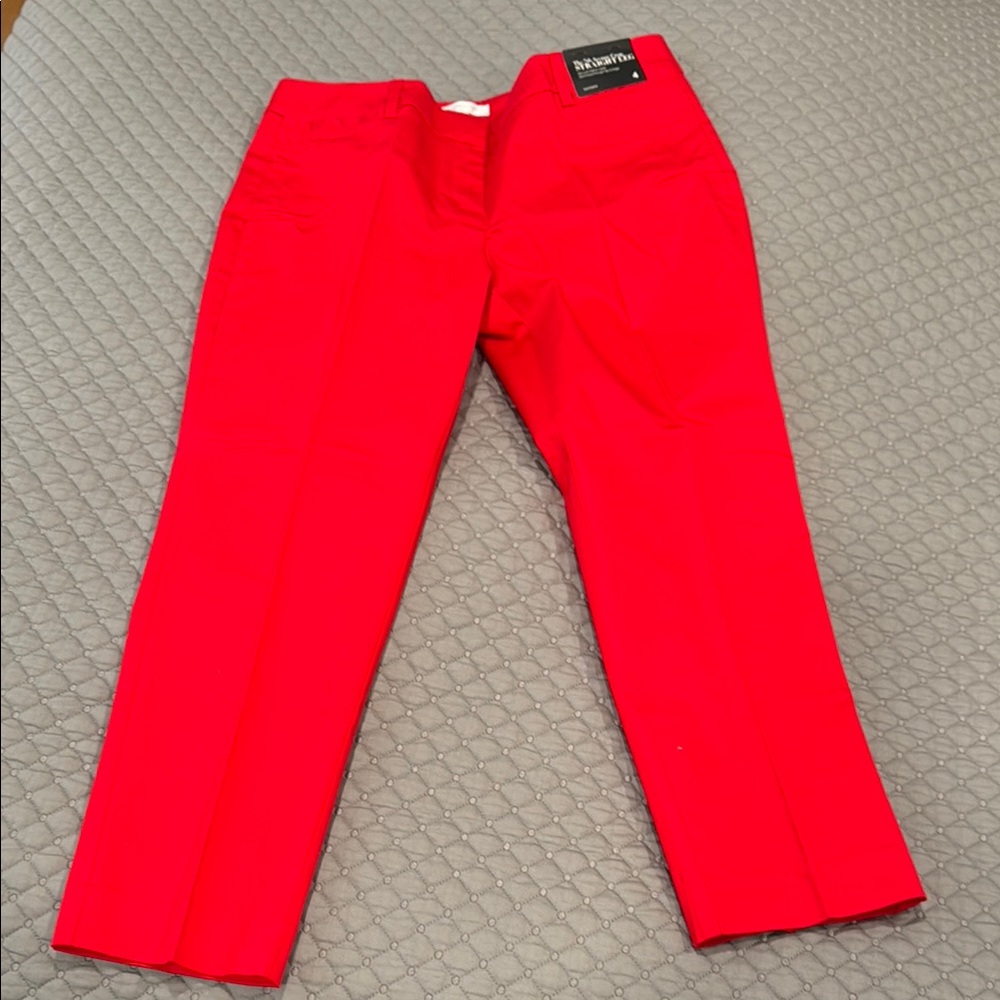 Bright Red Crop Pants
